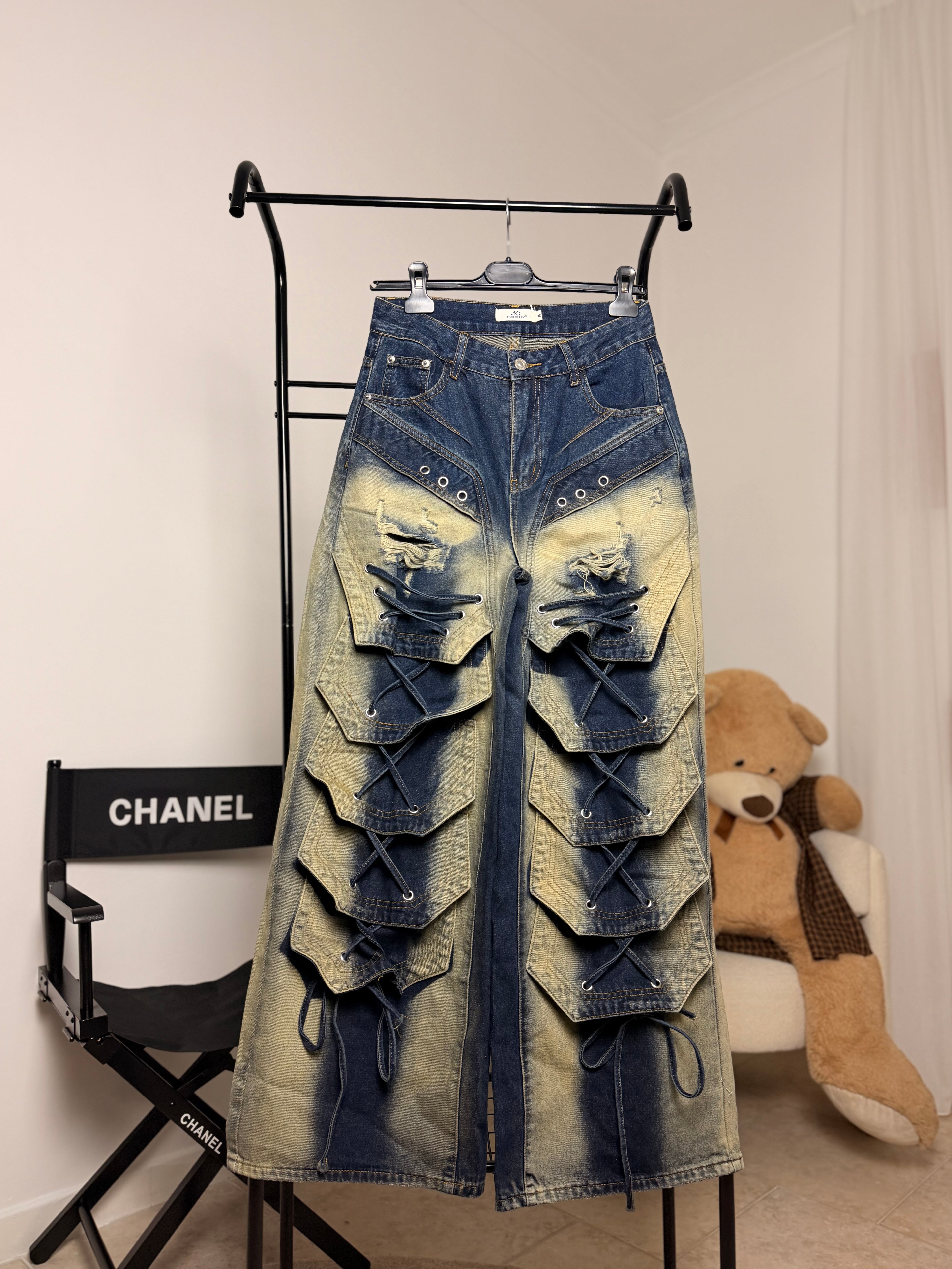 Jeans Stringhe sfumato