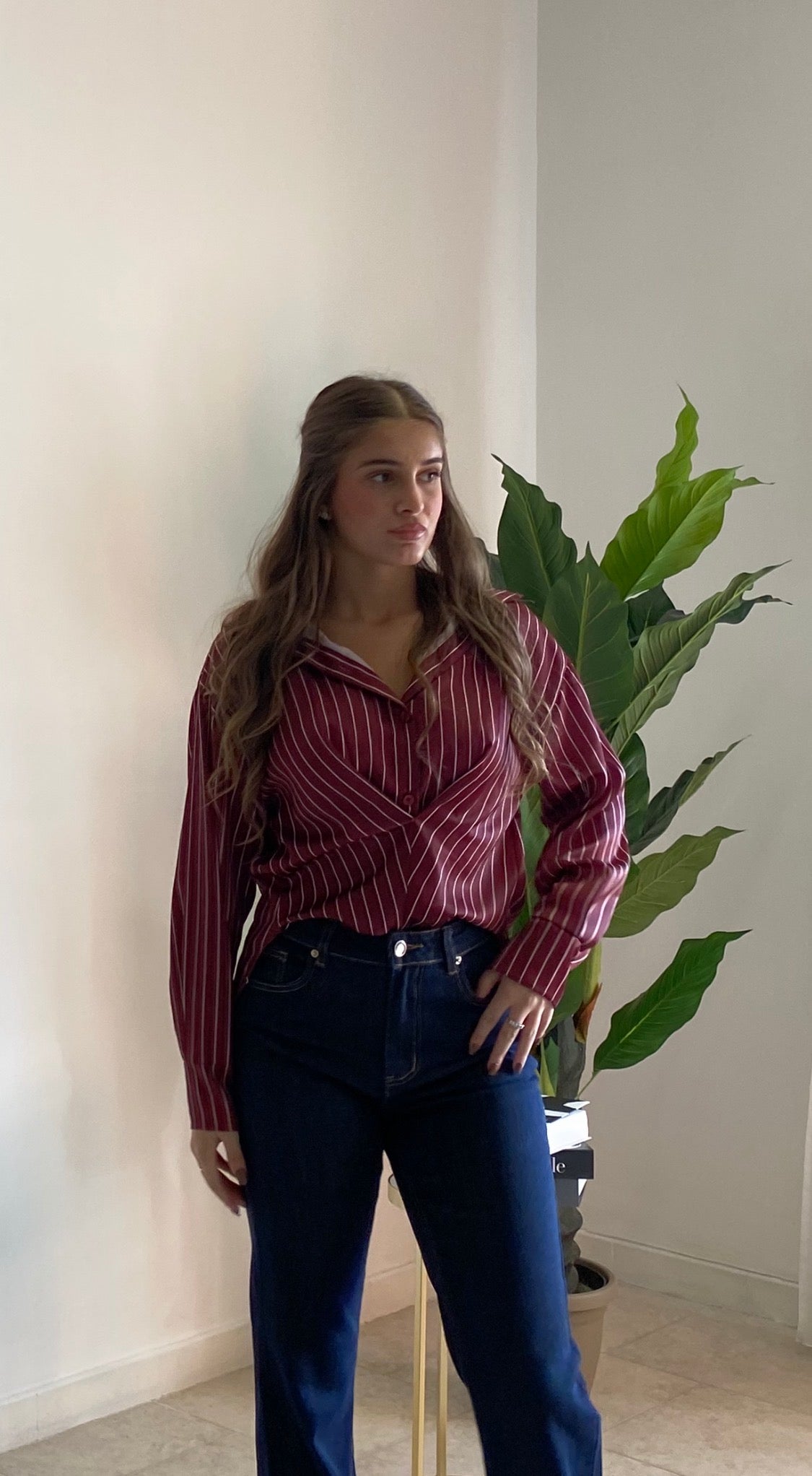 Camicia asimmetrica a righe