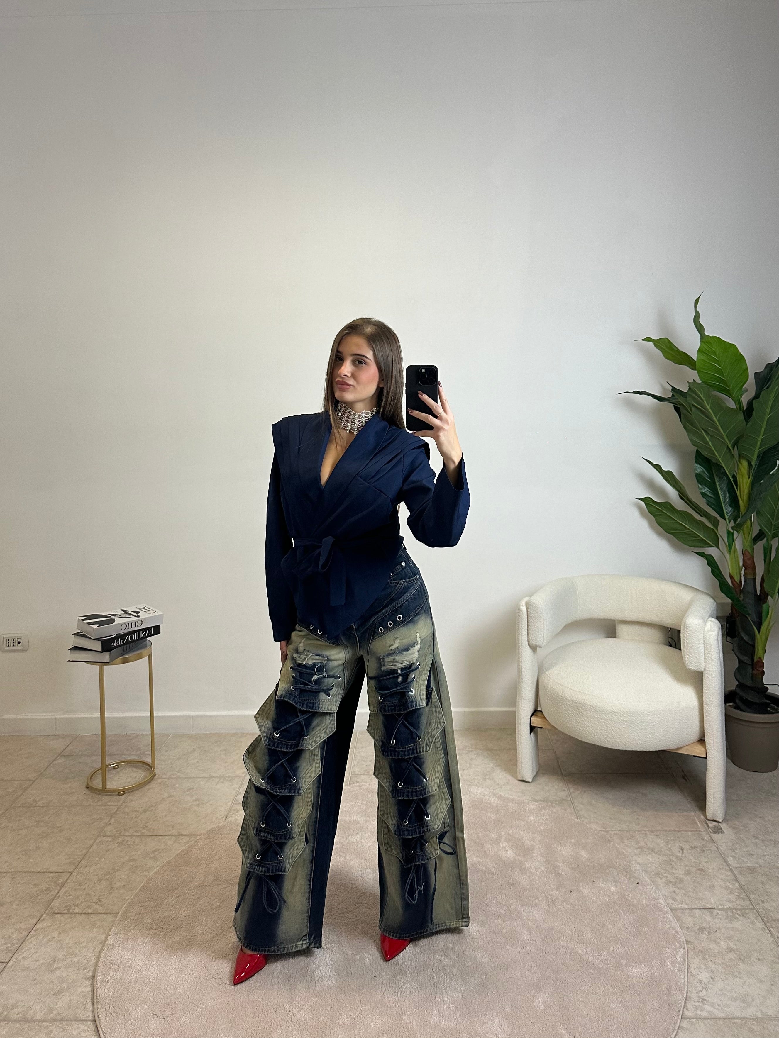 Jeans Stringhe sfumato