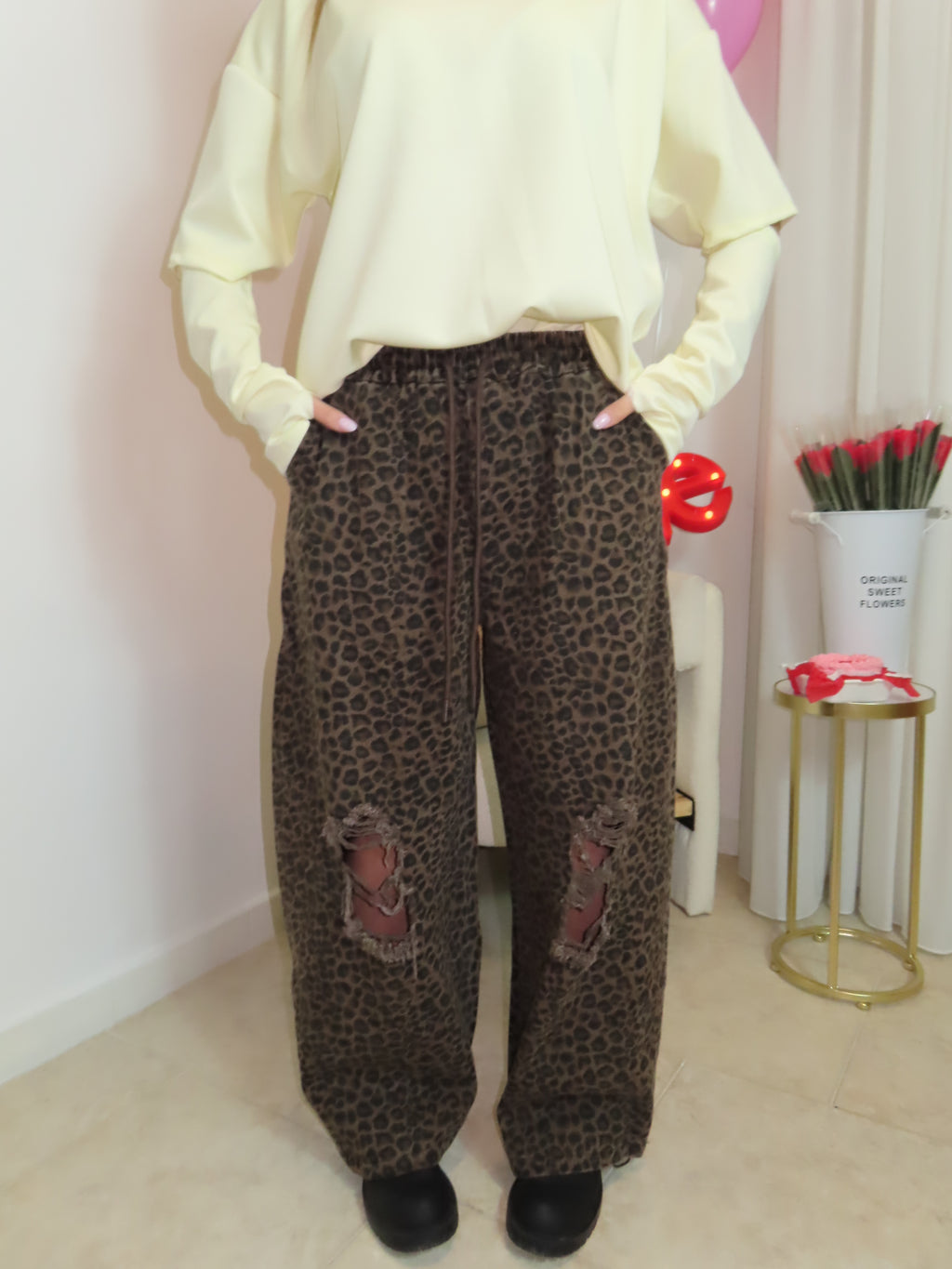 Jeans leopardato