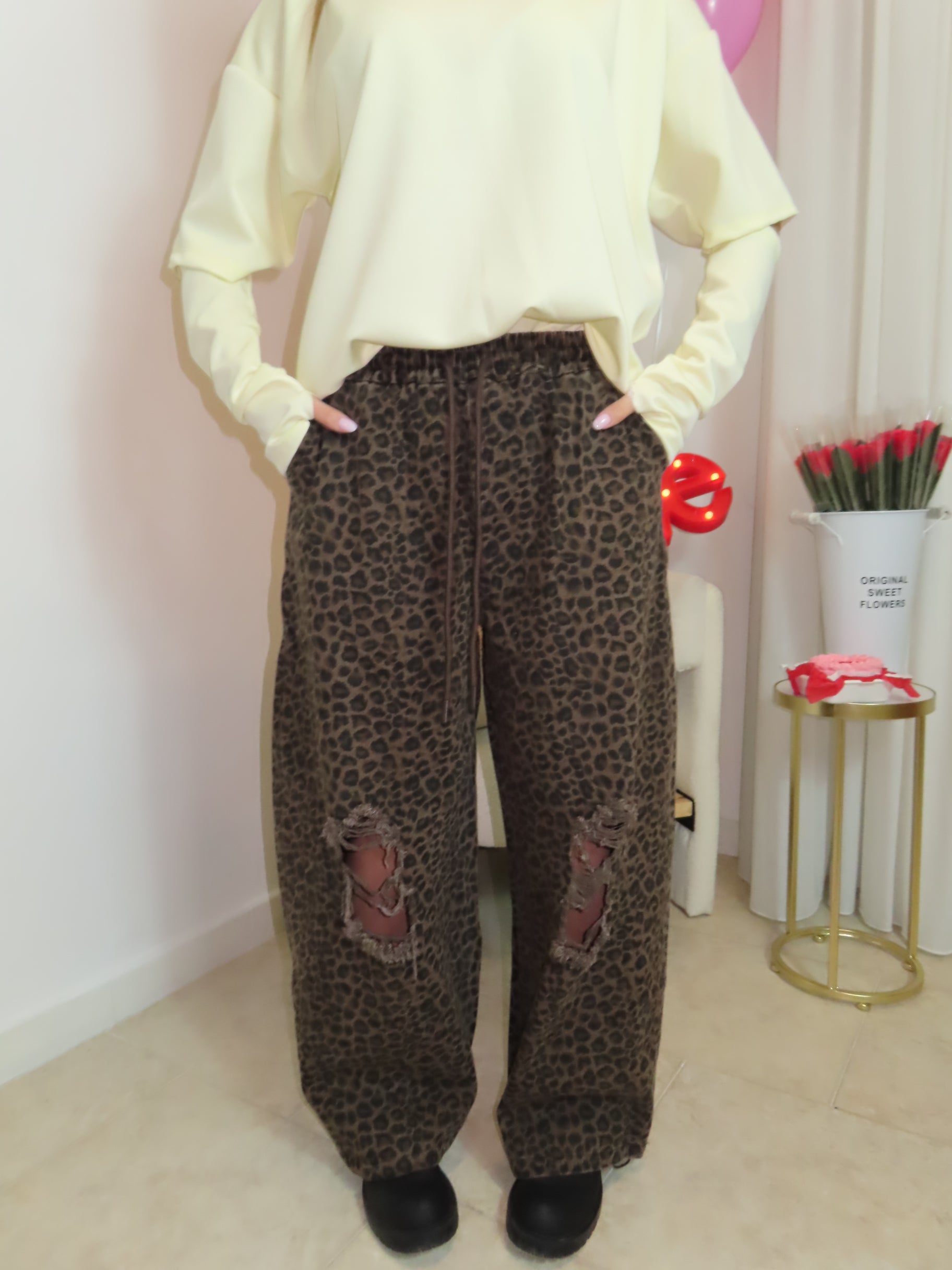 Jeans leopardato