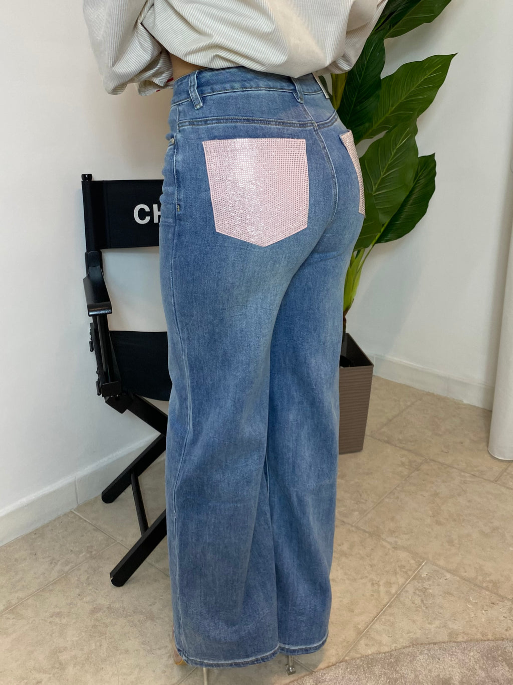 Jeans glitter pink