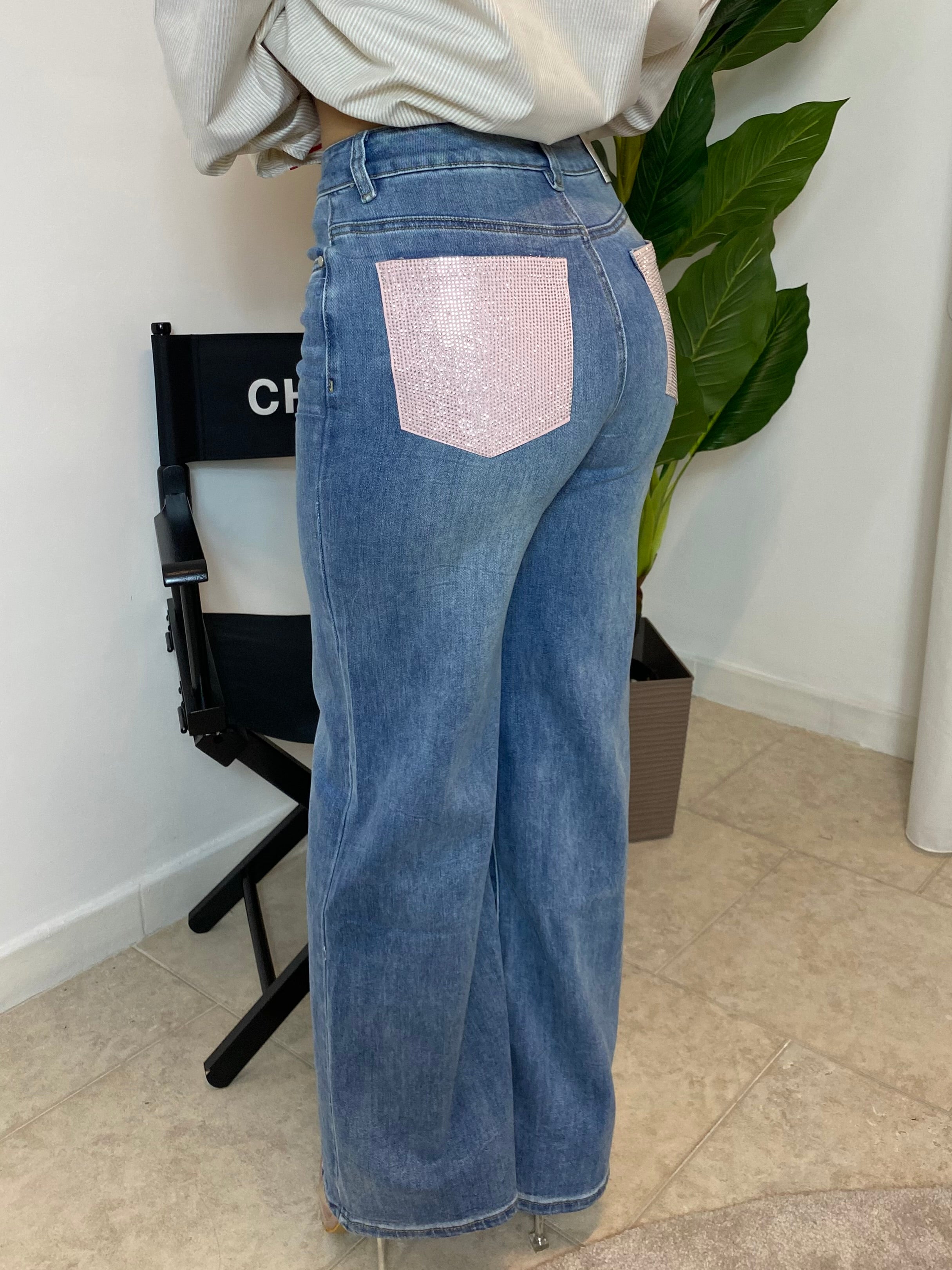 Jeans glitter pink